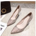 Celebrity champagne shiny pointed high heels