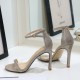 2021 champagne shiny pattern high heel sandals