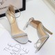 2021 silver shiny high heel sandals