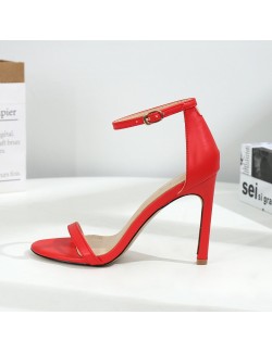 Red strappy high heels sandals super feminine
