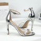 Hot strappy heels sandals metallic silver
