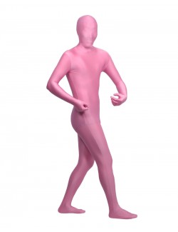 Pale pink zentai second skin suit