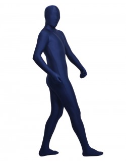 Navy blue zentai second skin suit
