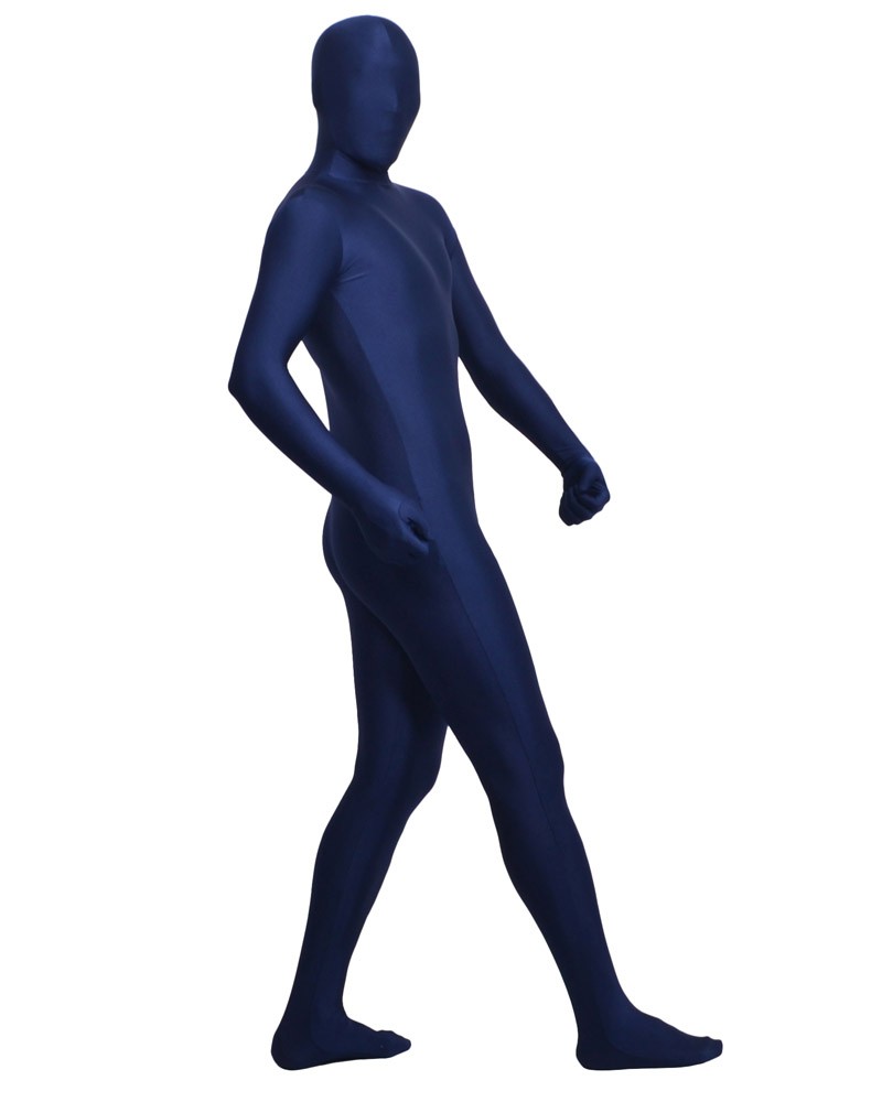 Navy blue zentai second skin suit