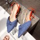 Comfortable 2 inch 6 cm mid-high heel pointed sandals