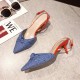 Comfortable 2 inch 6 cm mid-high heel pointed sandals