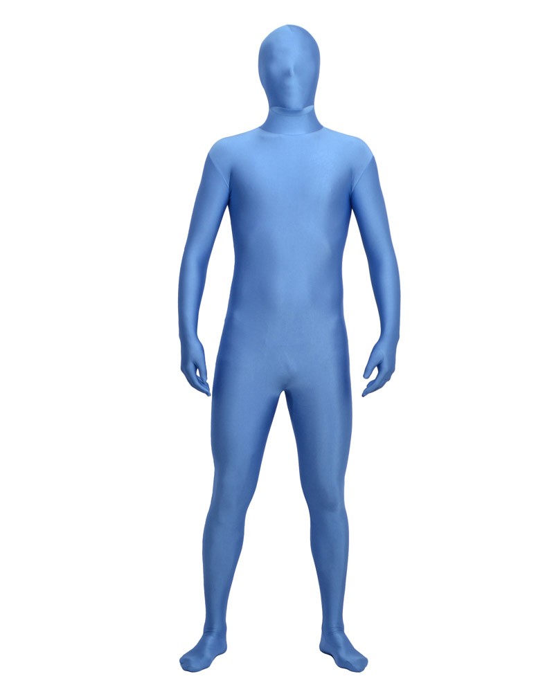 Pale blue zentai second skin suit