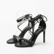 Black strappy high heel sandals