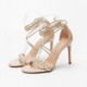 Nude strappy 3 inch 8cm heel sandals