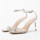 Shiny rhinestone strappy heeled sandals