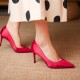 2021 scarlet satin pointed heels