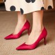 2021 scarlet satin pointed heels