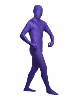Dark purple zentai spandex clothing