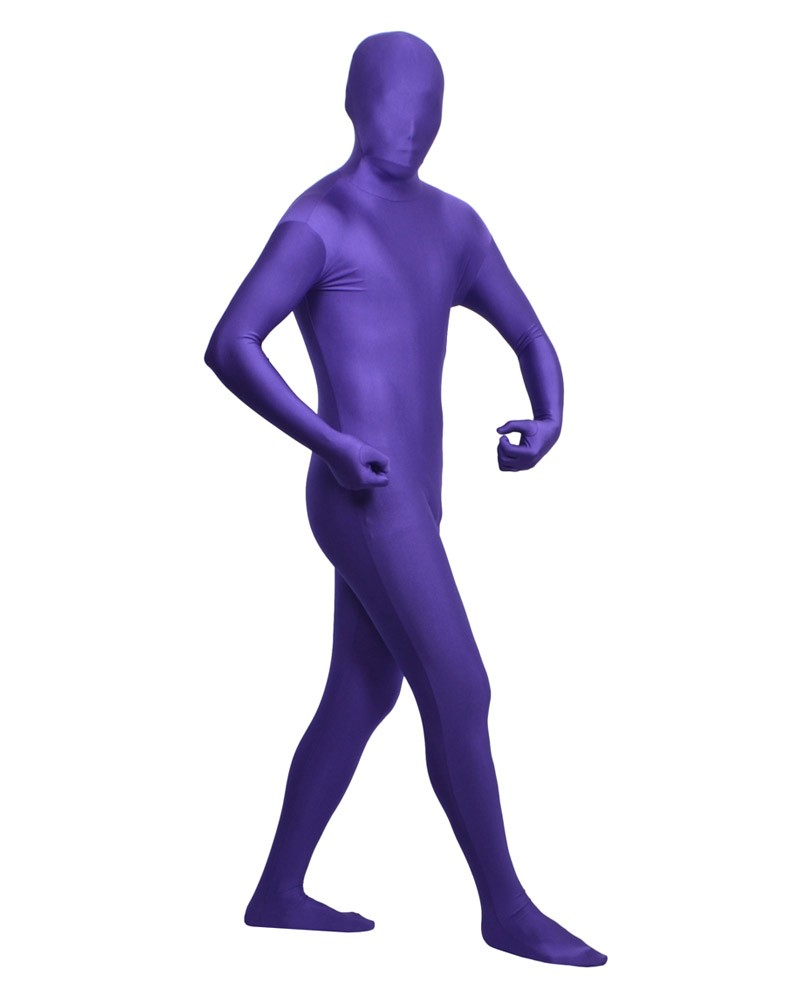 Dark purple zentai spandex clothing