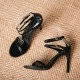 Double strap stiletto 3 inch heels sandals