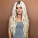 Long wave gradient gold synthetic wig