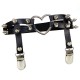 A pair of black leg garter belt punk rivet
