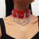Fetish necklace choker soft collar chain