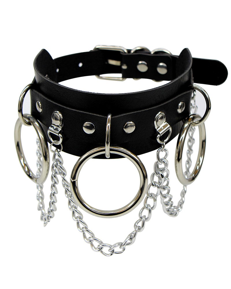 Punk choker necklace soft collar chain