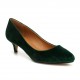 Dark green plus size suede heels