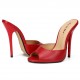 Red super high heel slippers