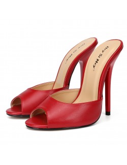 Red super high heel slippers