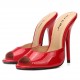 Bright red super high heel slippers