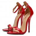 Sexy red high heel sandals ankle straps