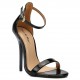 Black high heel sandals ankle straps