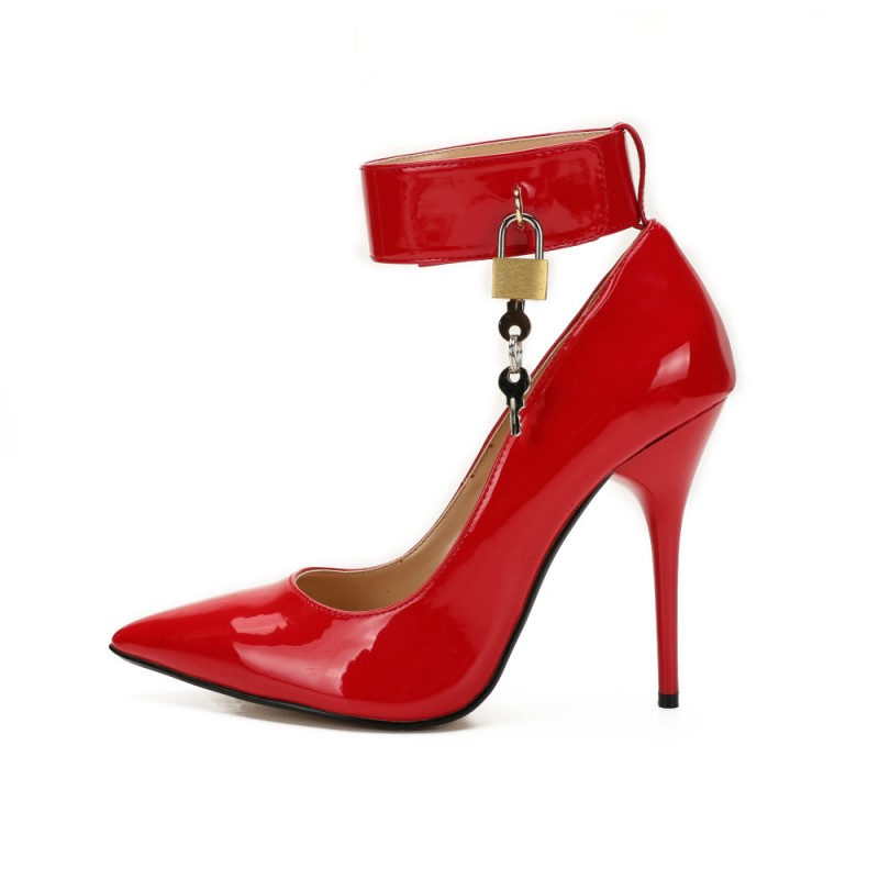 Ankle straps pointed high heels with lock - Super X Studio