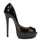 Chaussures plates-formes noires à talons hauts de 16 cm