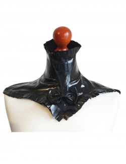 Latex lace frilled collar with bow tie