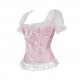 Cute corset with lace short-sleeve