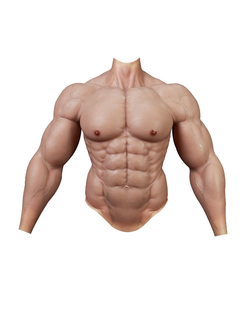 Supersized silicone upper body fake muscles