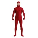 Red zentai spandex outfit full face opening