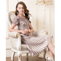 Slate grey embroidery formal gown senior