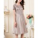 Slate grey embroidery formal gown senior