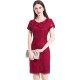 Short sleeve red bridesmaid gown