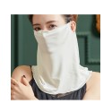 White color ,ear-hanging ,tube magic scarf & face mask