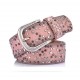 Pink rivet retro style leather belt for lady