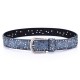 Rivet vintage blue leather belt for lady