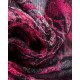 Foulard en soie motifs roses rouges