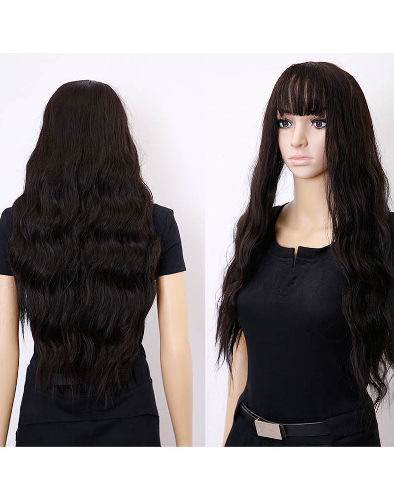 Synthetic long wavy wig