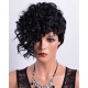 Curly synthetic fiber wig
