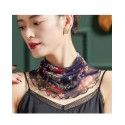 Flowers printed silk scarf