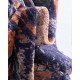 Foulard en soie imprimé point vague bleu marine
