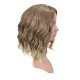 Short curly blond synthetic wig