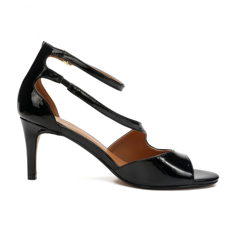 Asymmetric strappy mid heels sandals - Super X Studio