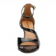 Asymmetric strappy mid heels sandals