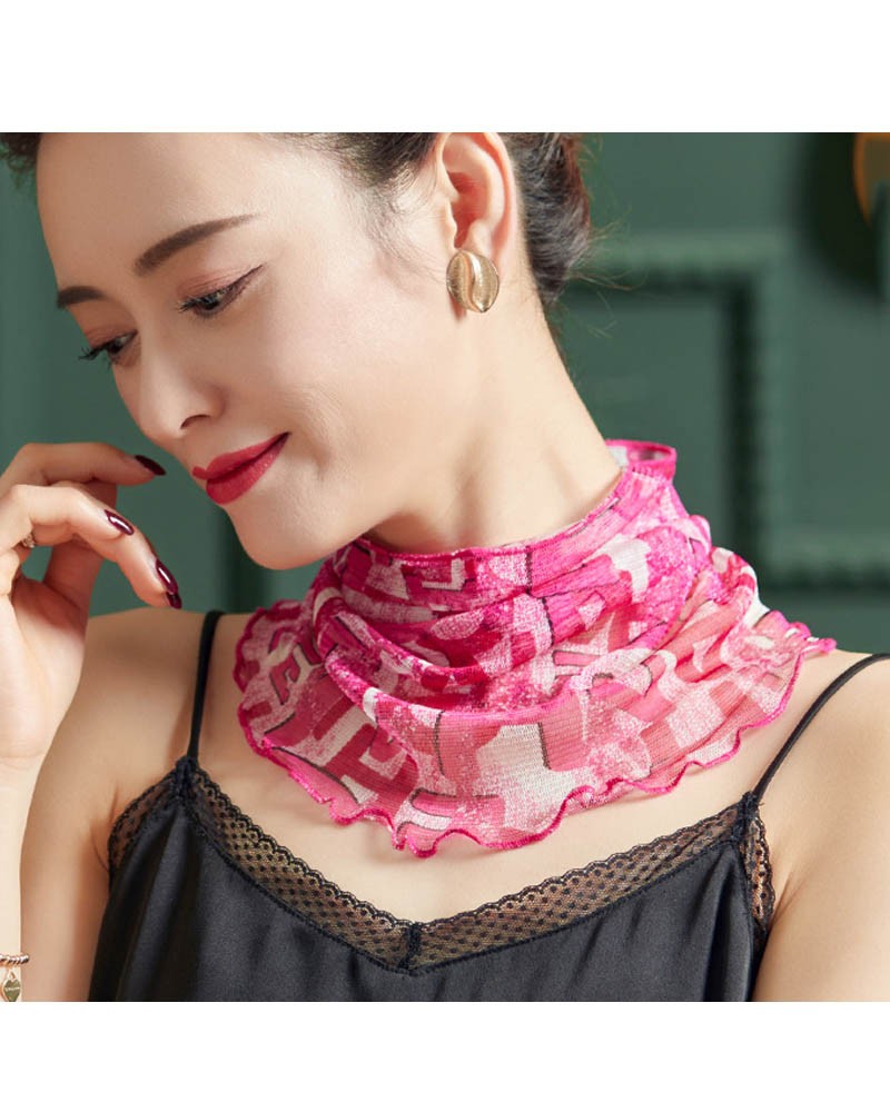 Pink color printed silk scarf